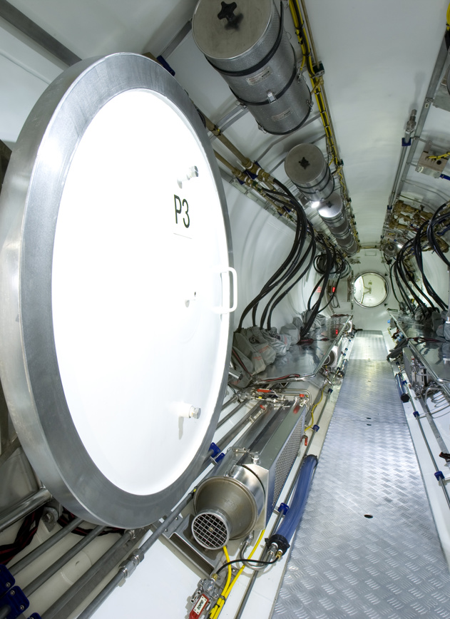 Inside submarine during rescue
